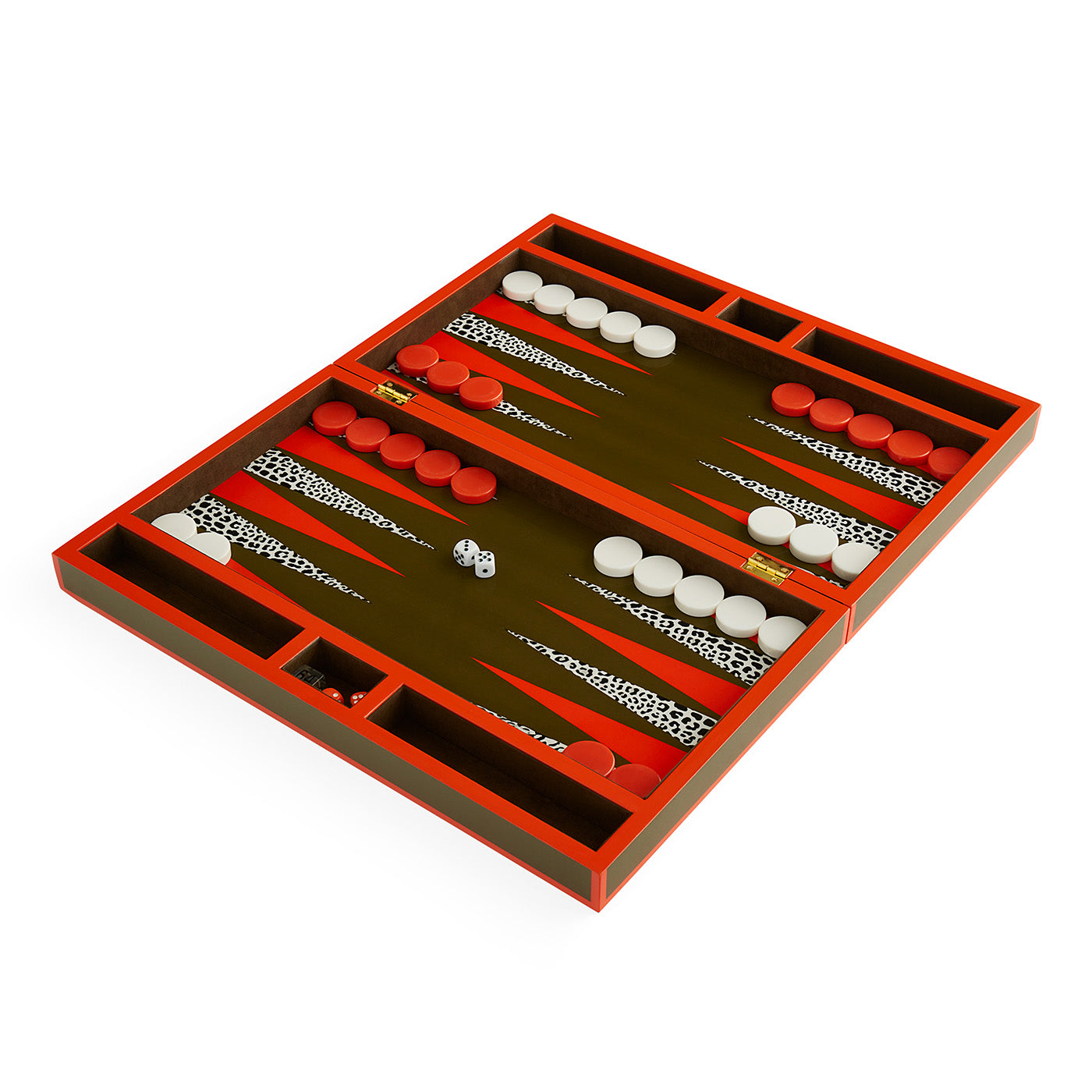 Leopard Backgammon Set in Lacquer and Velvet | Jonathan Adler