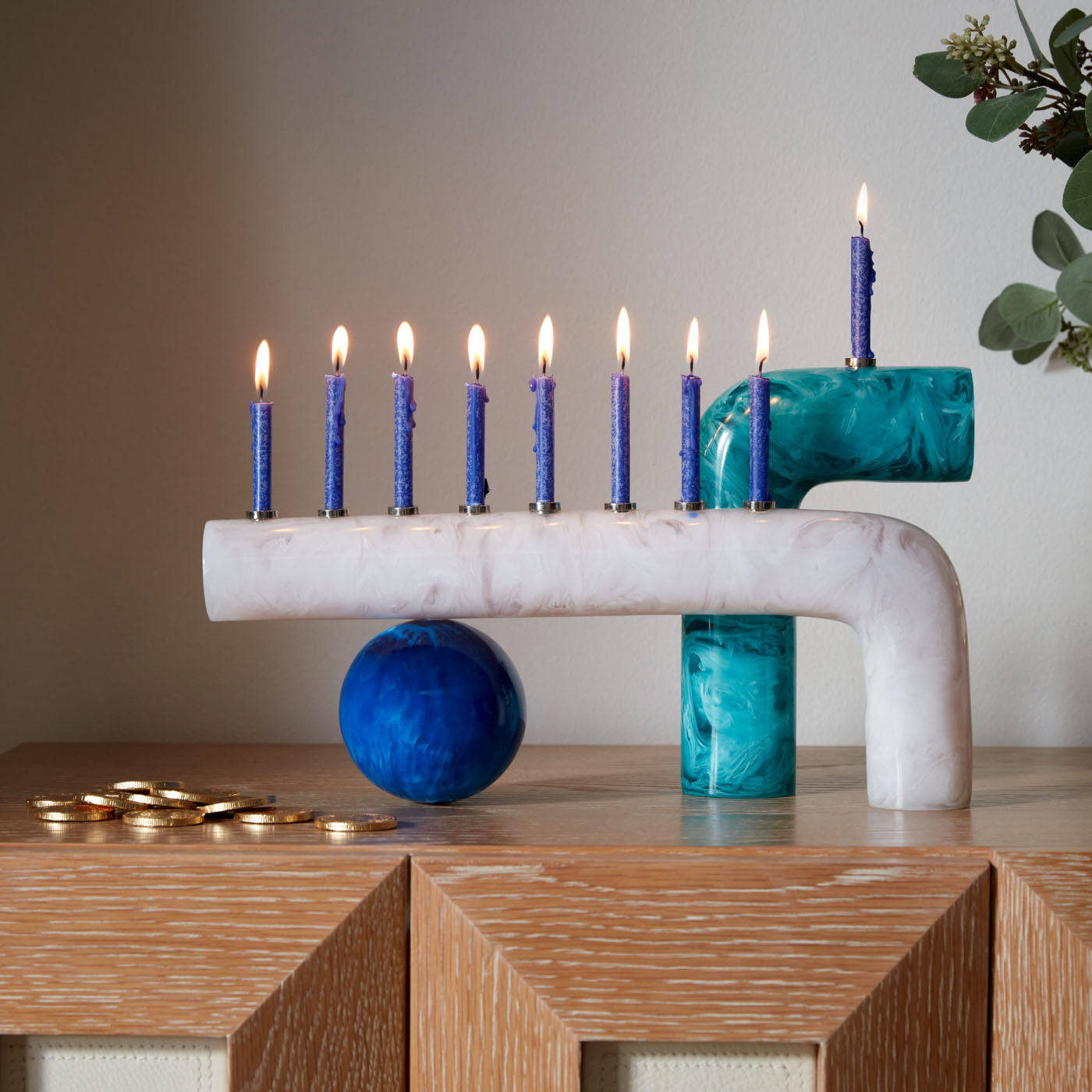 Mustique Menorah - styled view