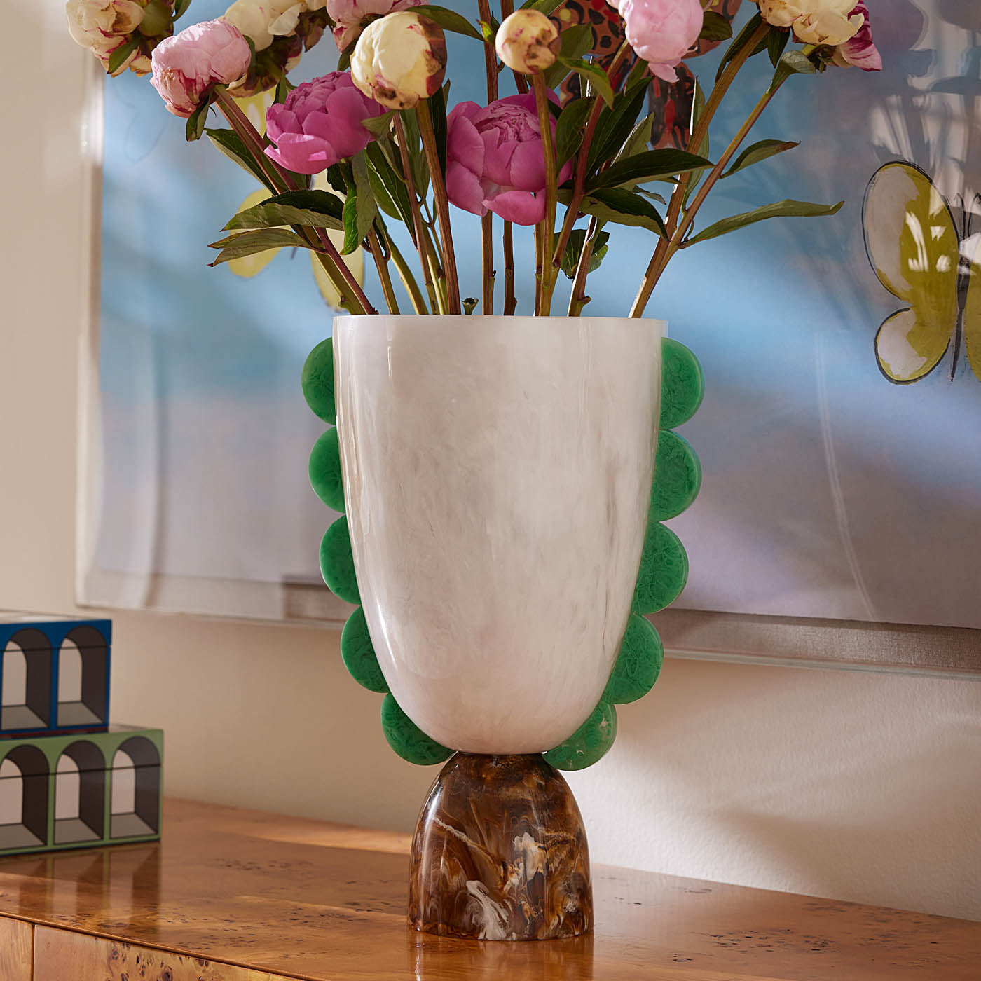 Mustique Scalloped Urn - styled view