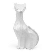 menagerie cat medium stoneware white - front view