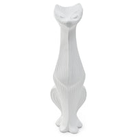menagerie cat tall stoneware white - front view
