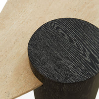 Oeuf Travertine Cocktail Table - details view