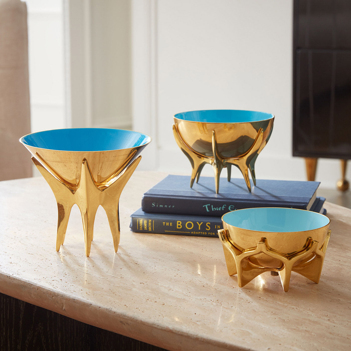 Oscar Medium Bowl in Polished Brass | Jonathan Adler