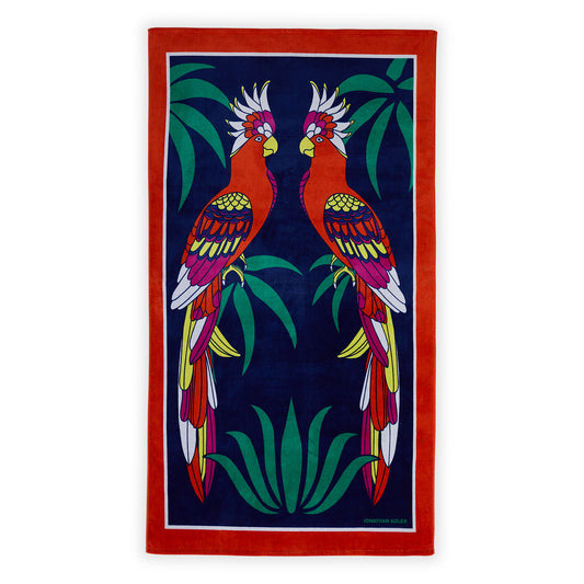Parrots Beach Towel - front view