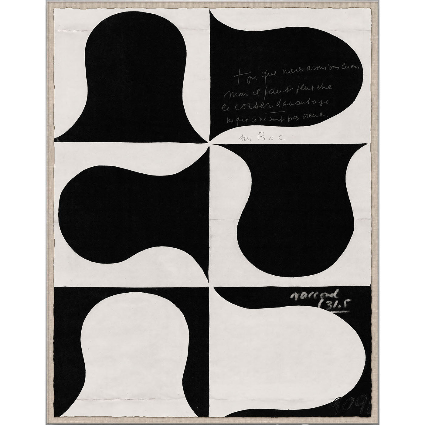 Paule Marrot Black and White Abstract Series 1 - styled view