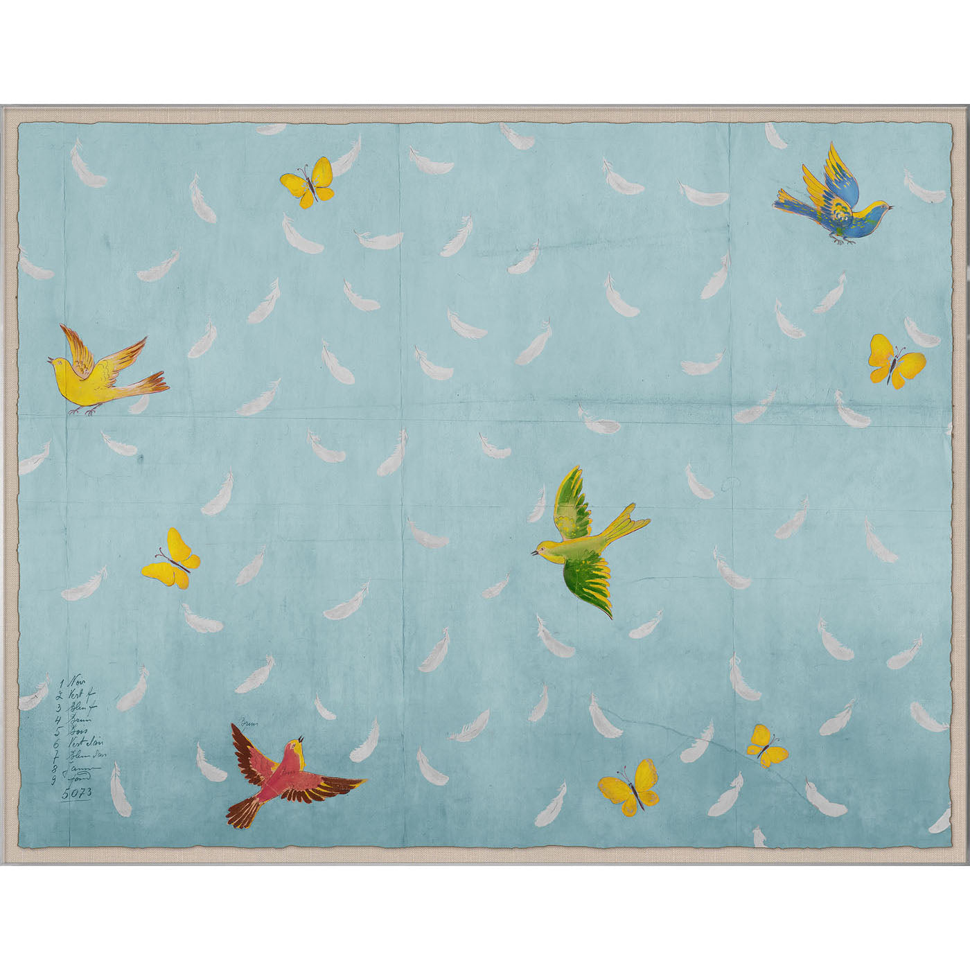 Paule Marrot Blue Feathers - styled view