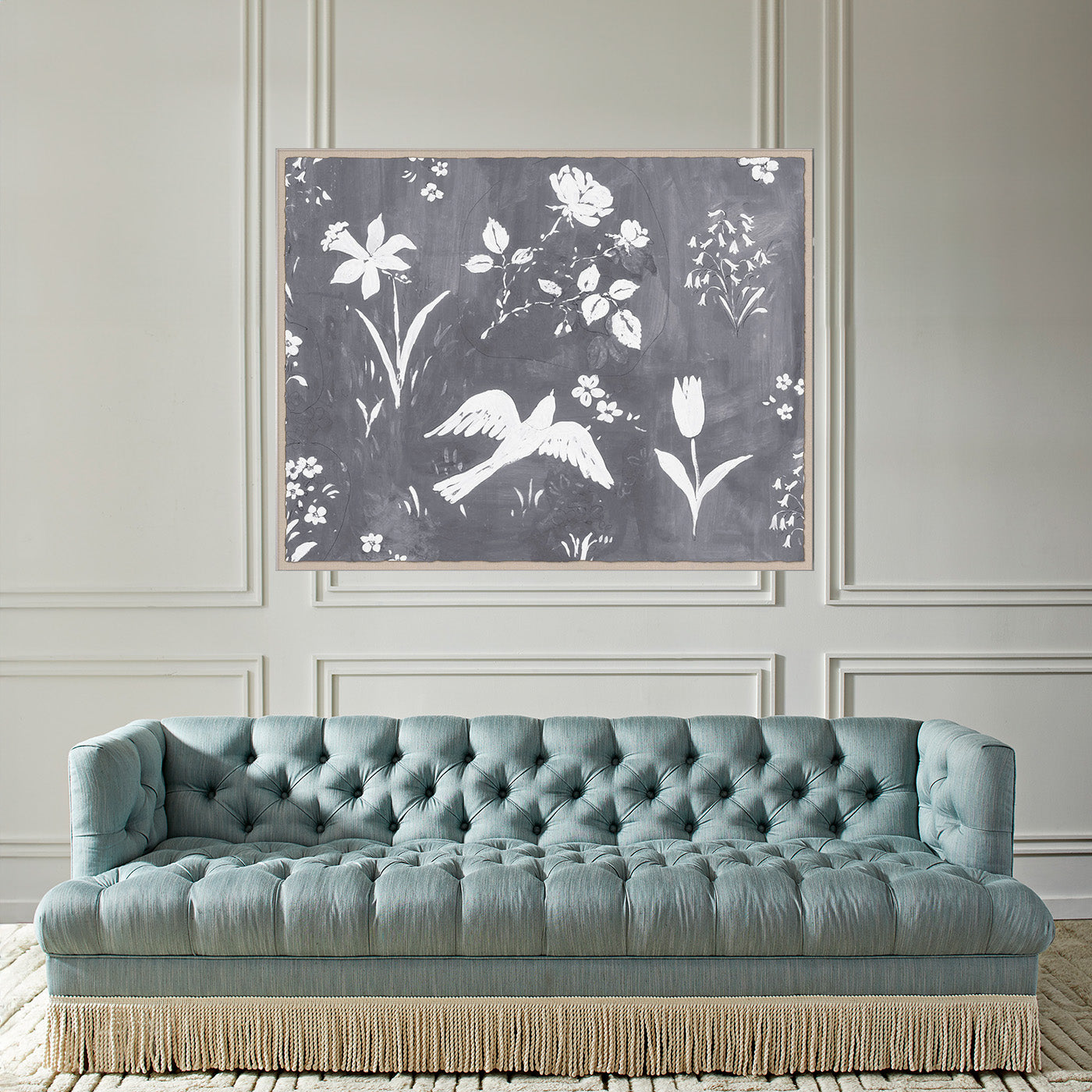Paule Marrot Flower Garden Gris with sofa
