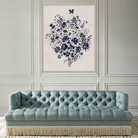 Paule Marrot Navy Floral Bouquet - styled view