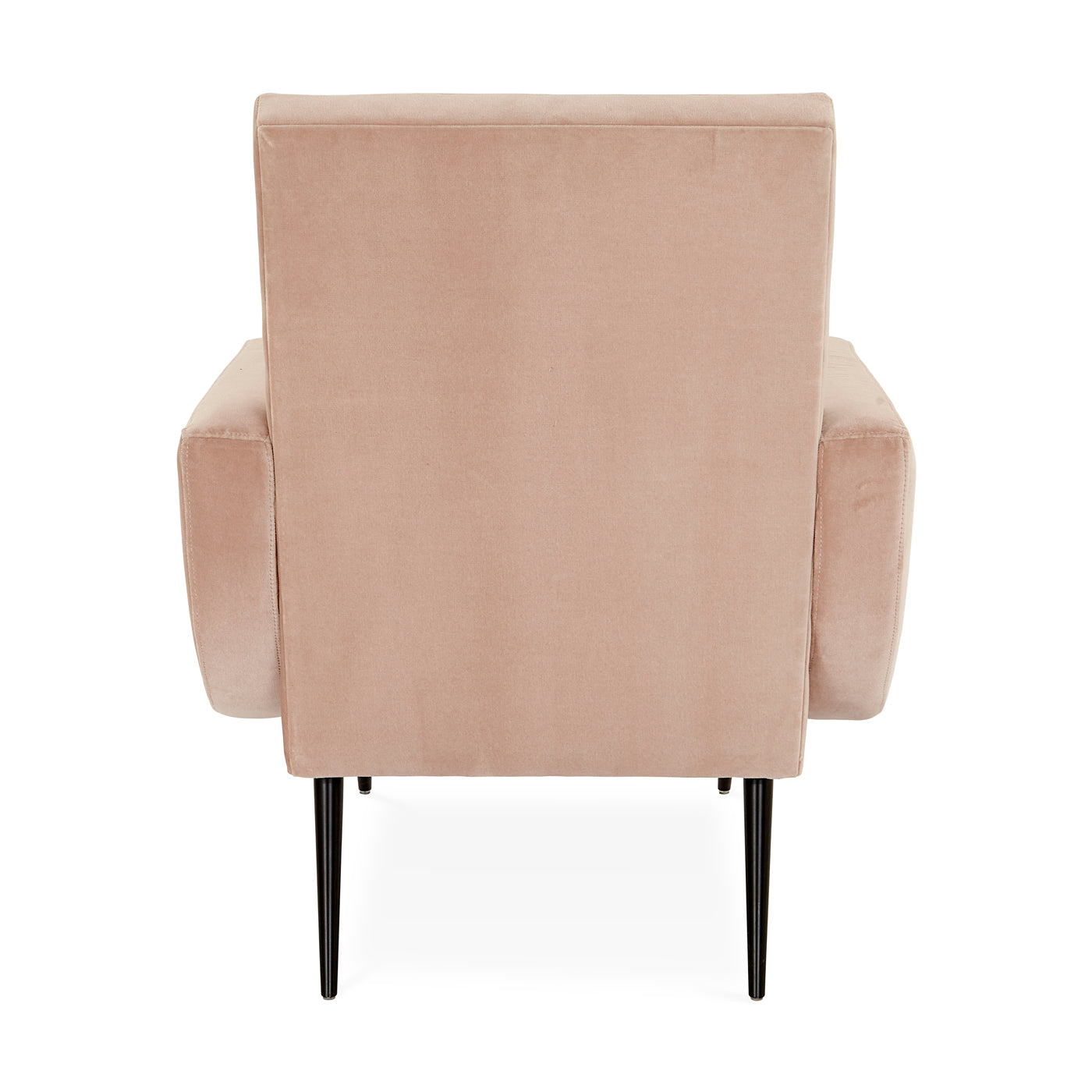 philippe lounge chair venice blush velvet iron legs black - back view