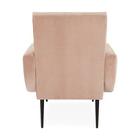 philippe lounge chair venice blush velvet iron legs black - back view
