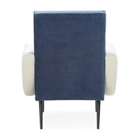 philippe lounge chair venice mariner snow velvet iron legs black - back view