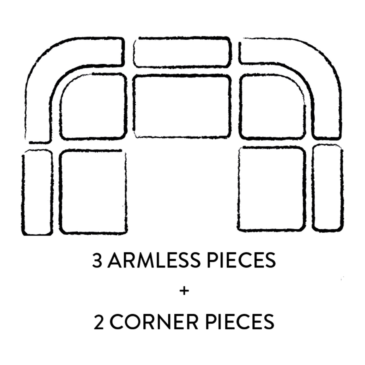 Pompidou Modular Sectional 3 Armless Piece - Illustration Option 7