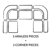 Pompidou Modular Sectional 3 Armless Piece - Illustration Option 7