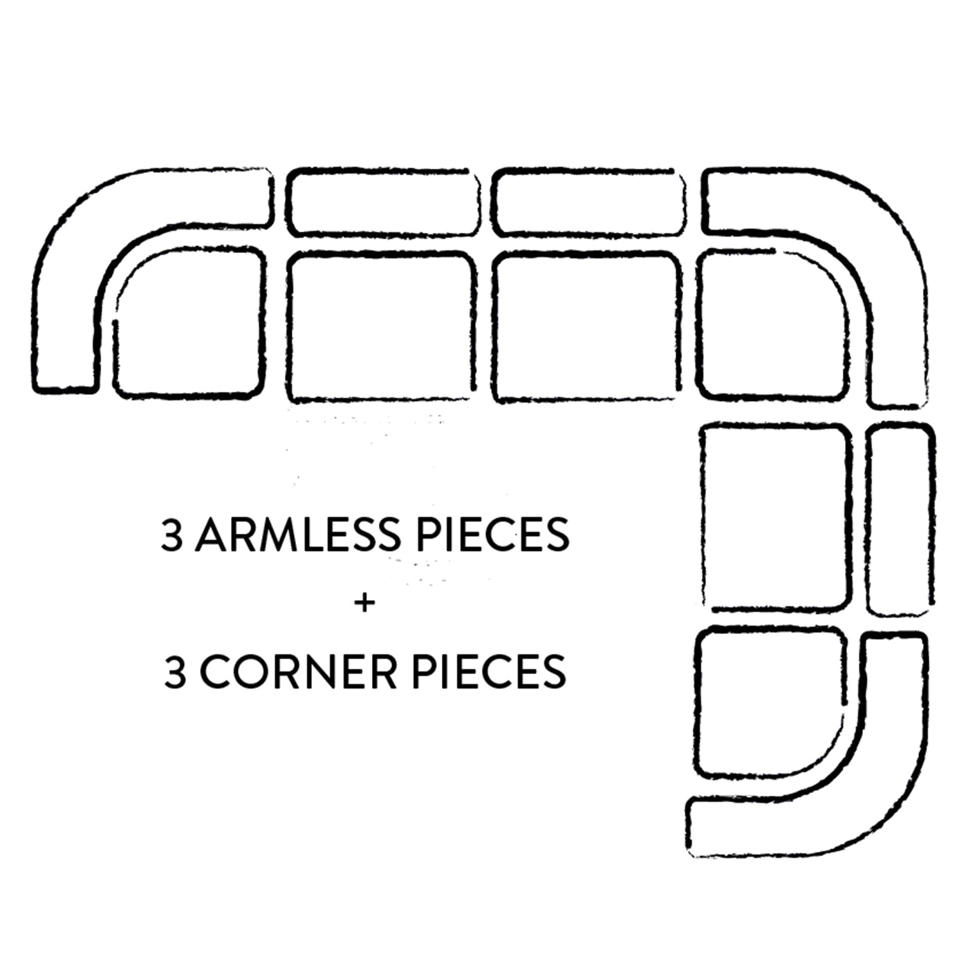 Pompidou 160" Modular Six-Piece Sectional