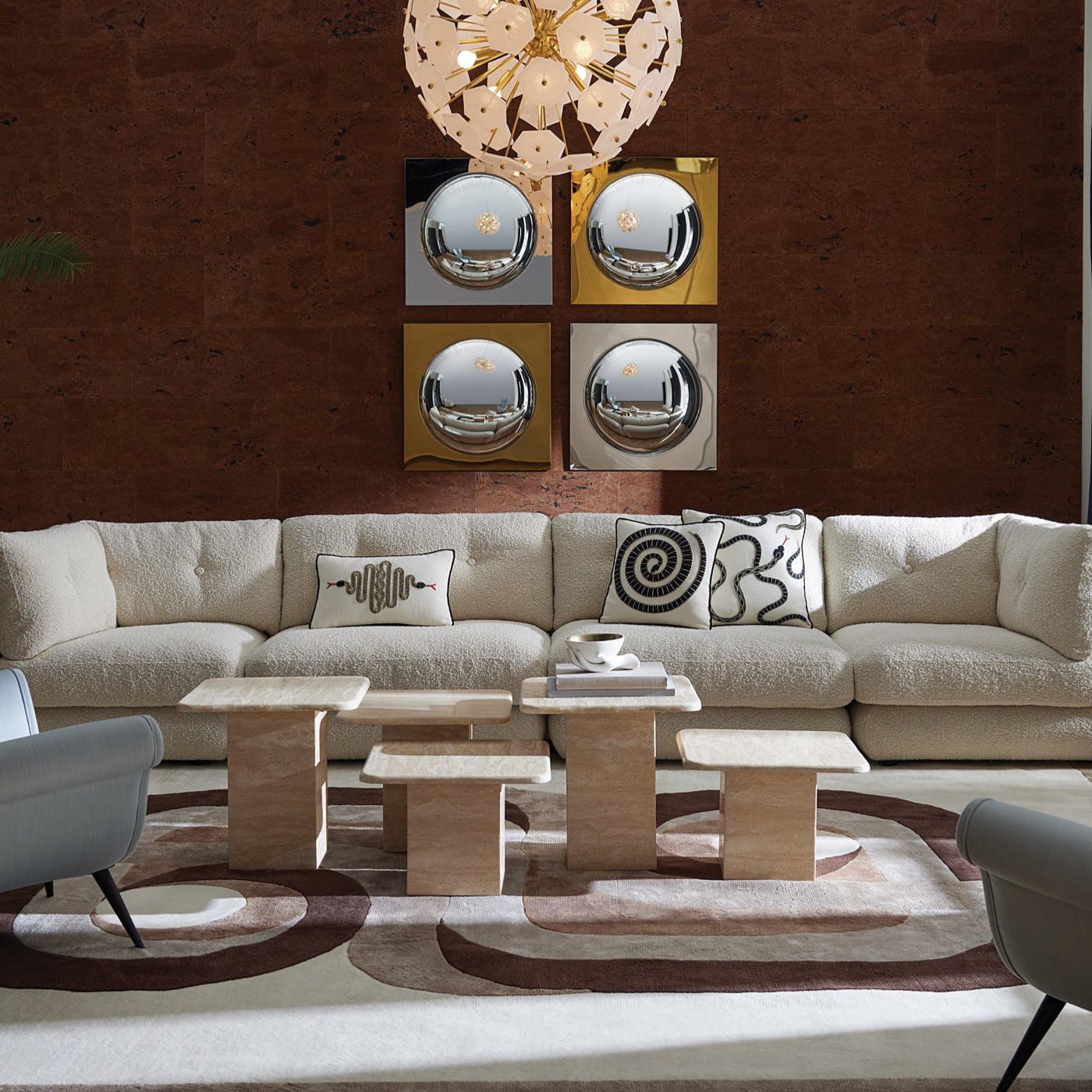 eden square pillow black and white with pompidou sectional 2