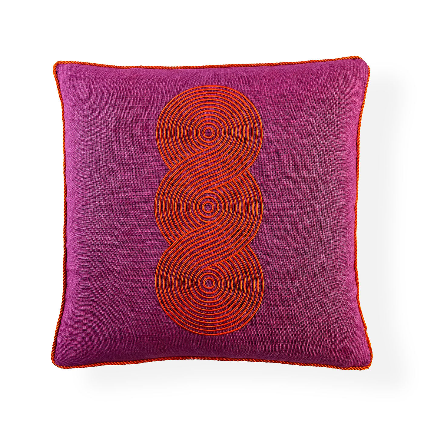 Pompidou Fuchsia Loops Pillow in Linen Jonathan Adler