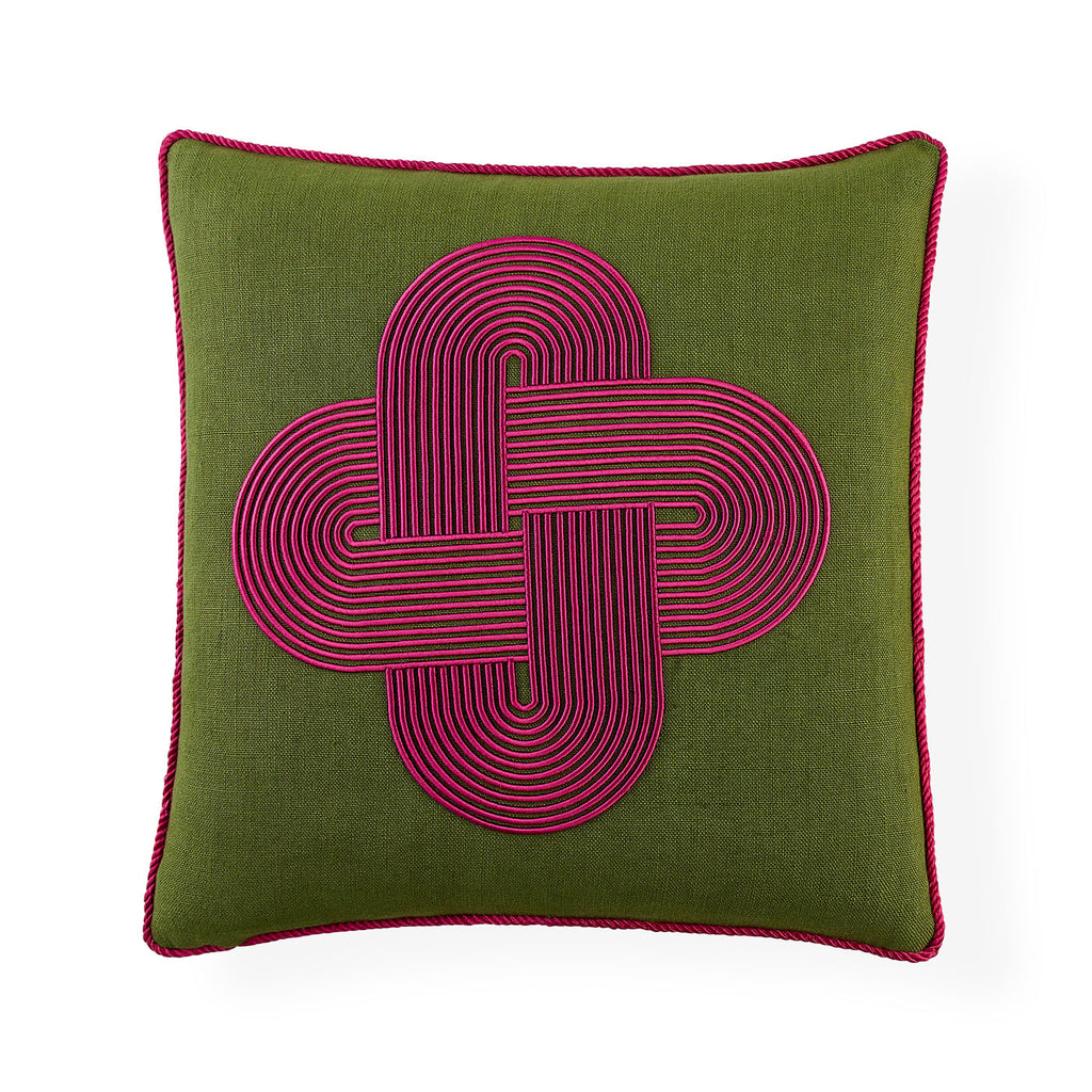 Pompidou Olive Plus Pillow Jonathan Adler
