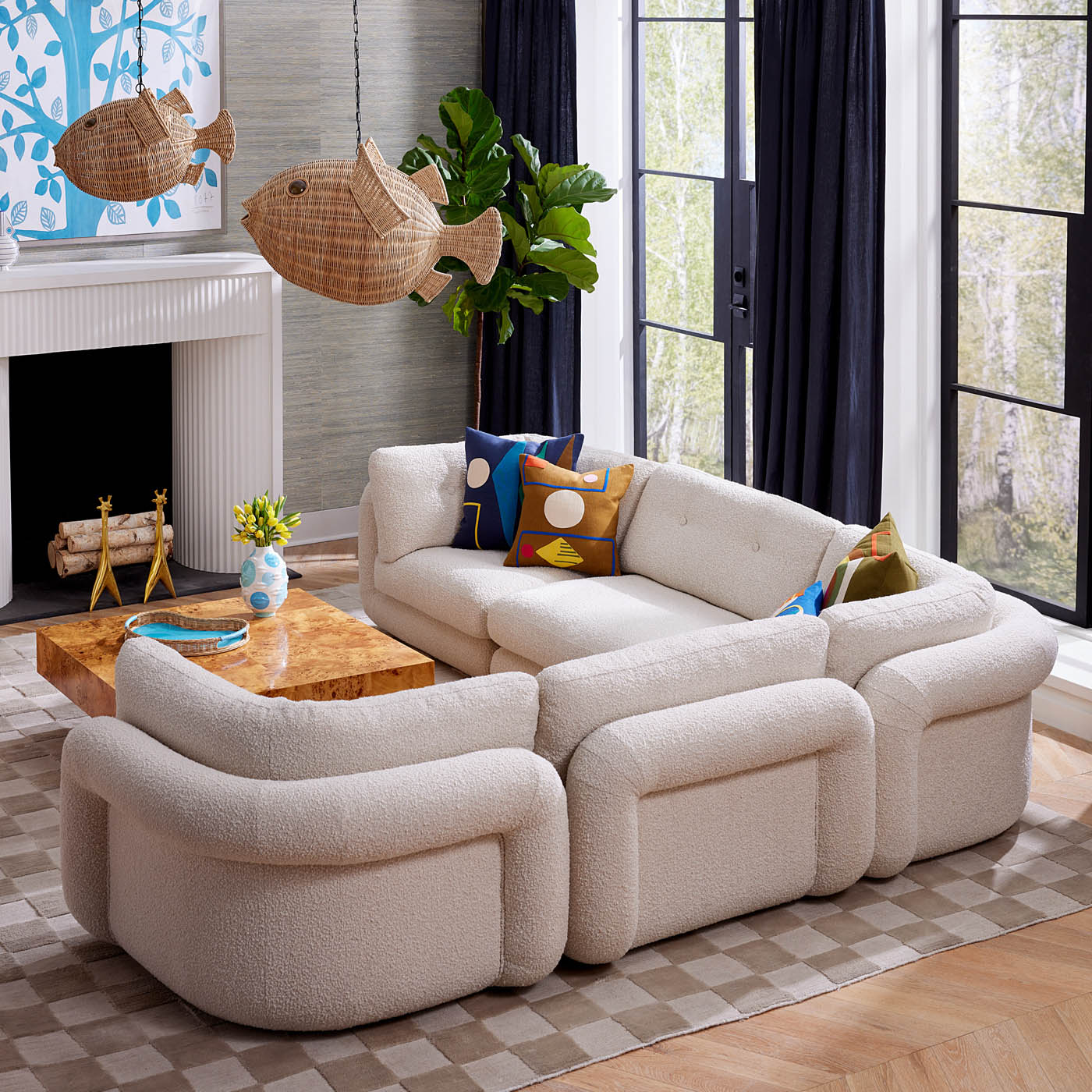 Pompidou Modular Sectional 5PC - styled back view