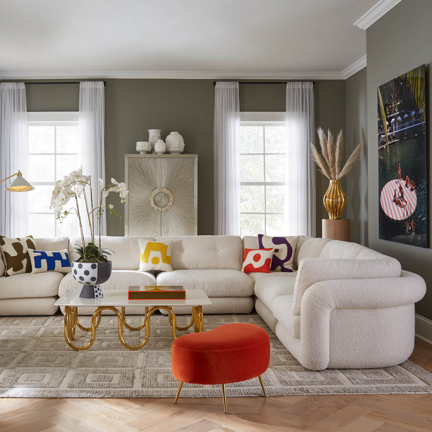 Pompidou Modular Sectional 6PC - styled corner view