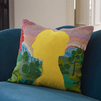 Renaissance Landscape Beaded Pillow with Ripple Apartment Sofa
