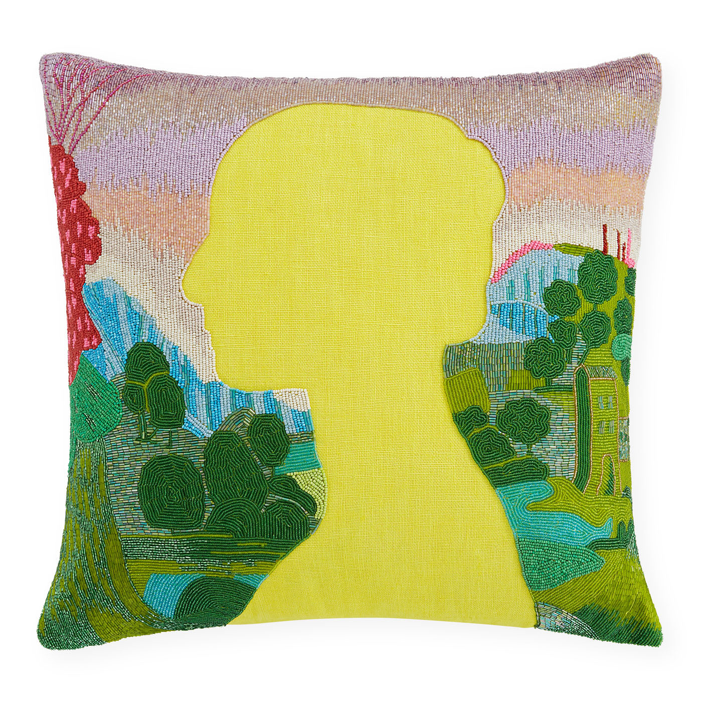 Jonathan Adler Renaissance Landscape Beaded Pillow