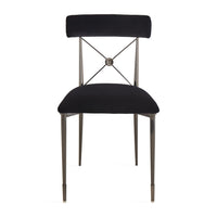 Black chair with metal frame on a white background