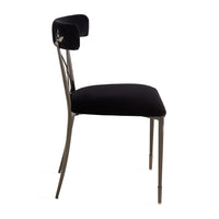 Black chair with metal frame on a white background
