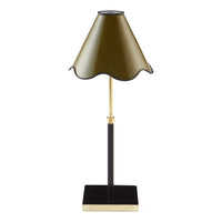 Ripple Rechargable LED Table Lamp Olive Black - front view
