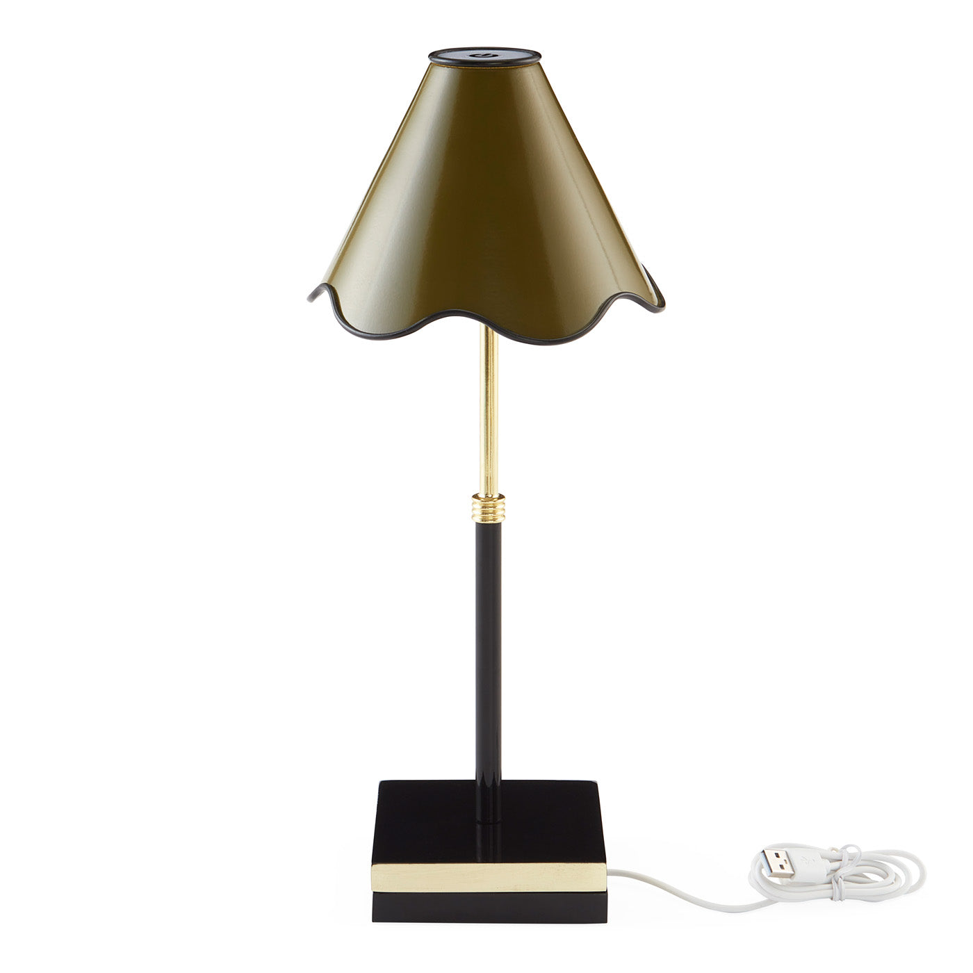 Ripple Rechargable LED Table Lamp Olive Black