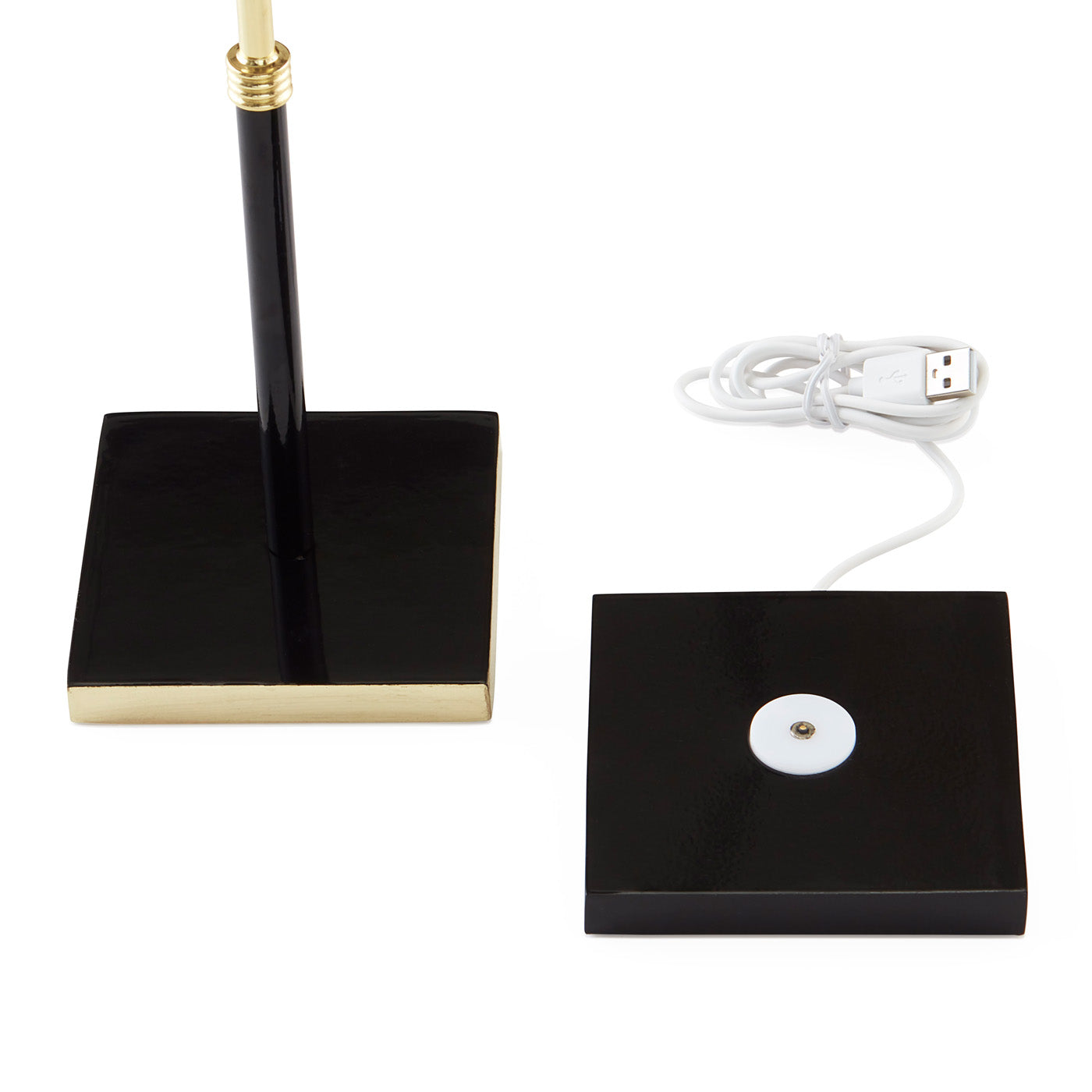 Ripple Rechargable LED Table Lamp Olive Black - side view