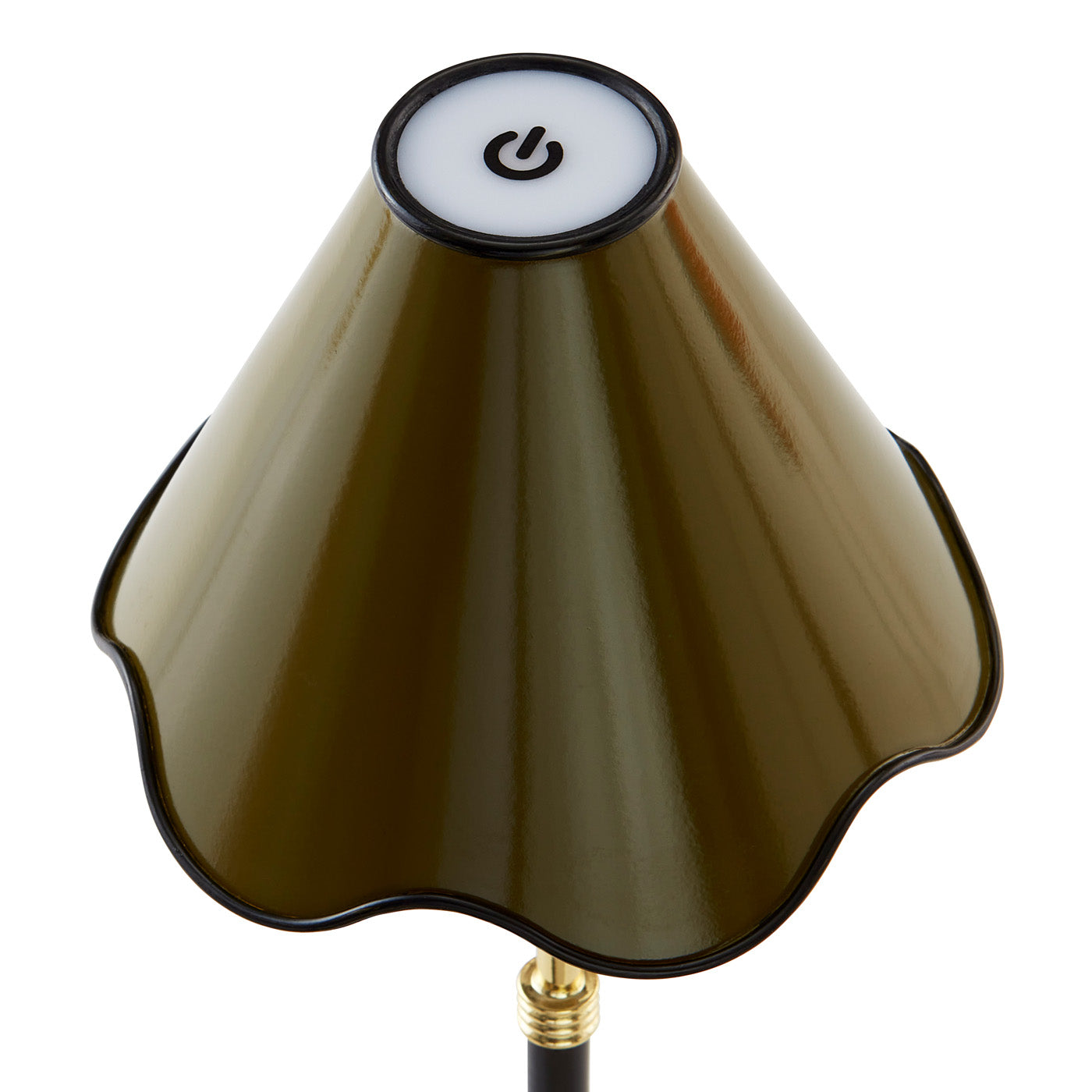 Ripple Rechargable LED Table Lamp Olive Black - details view