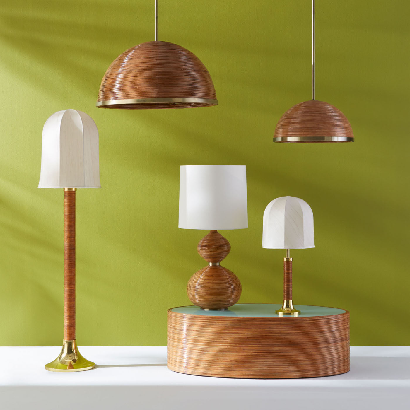 riviera table lamp rattan - collection styled view