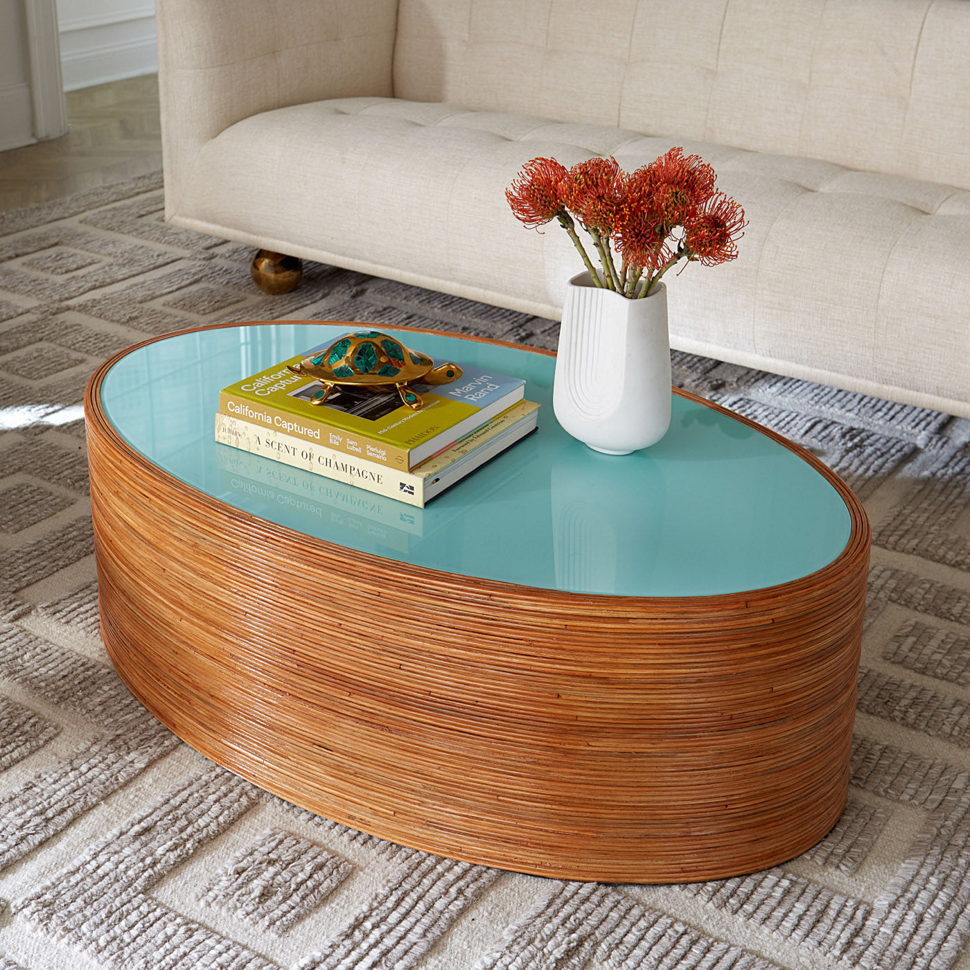 turtle box brass malachite open - angle view