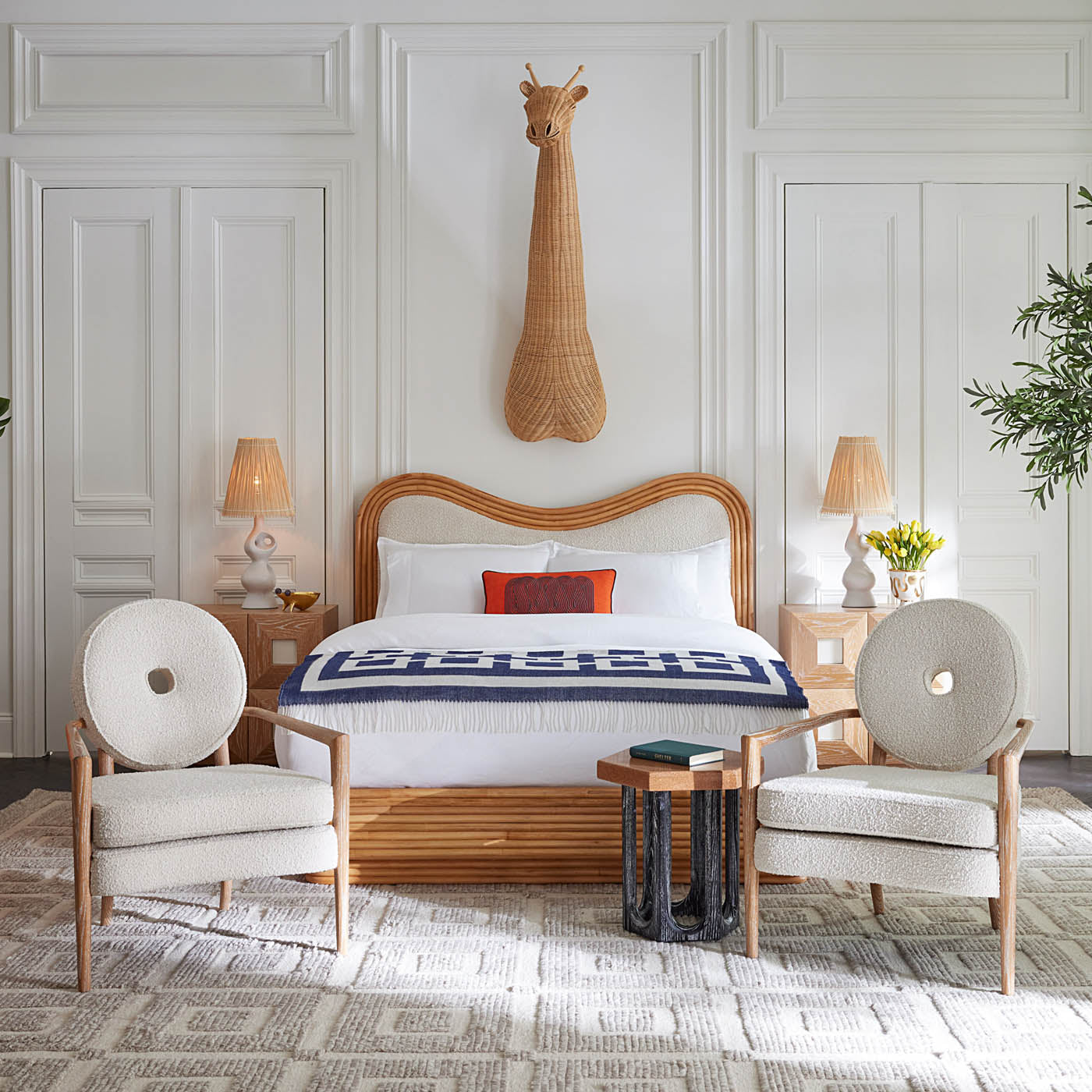 Riviera Wave Bed Queen - styled view