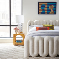 bond cube accent table with serpentine bed
