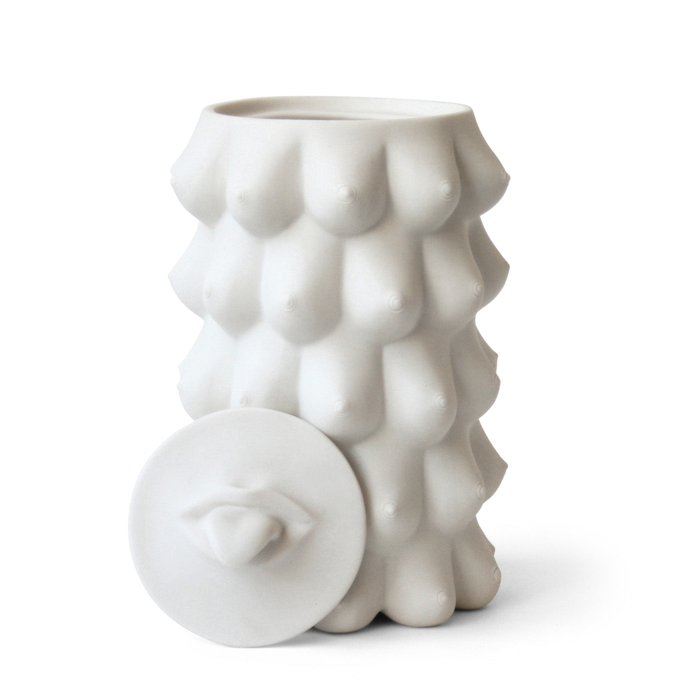georgia cookie jar porcelain white open - front view