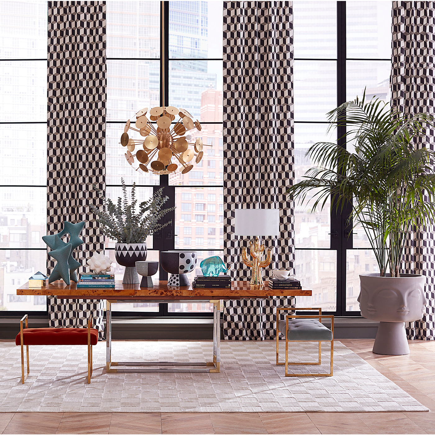 beaumont benches bond dining table dining room - styled view