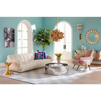 philippe lounge chair venice blush brigitte sofa alphaville cocktail table living room - styled view