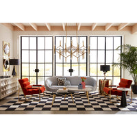 channeled goldfinger lounge chairs varese persimmon ether sofa living room - styled view