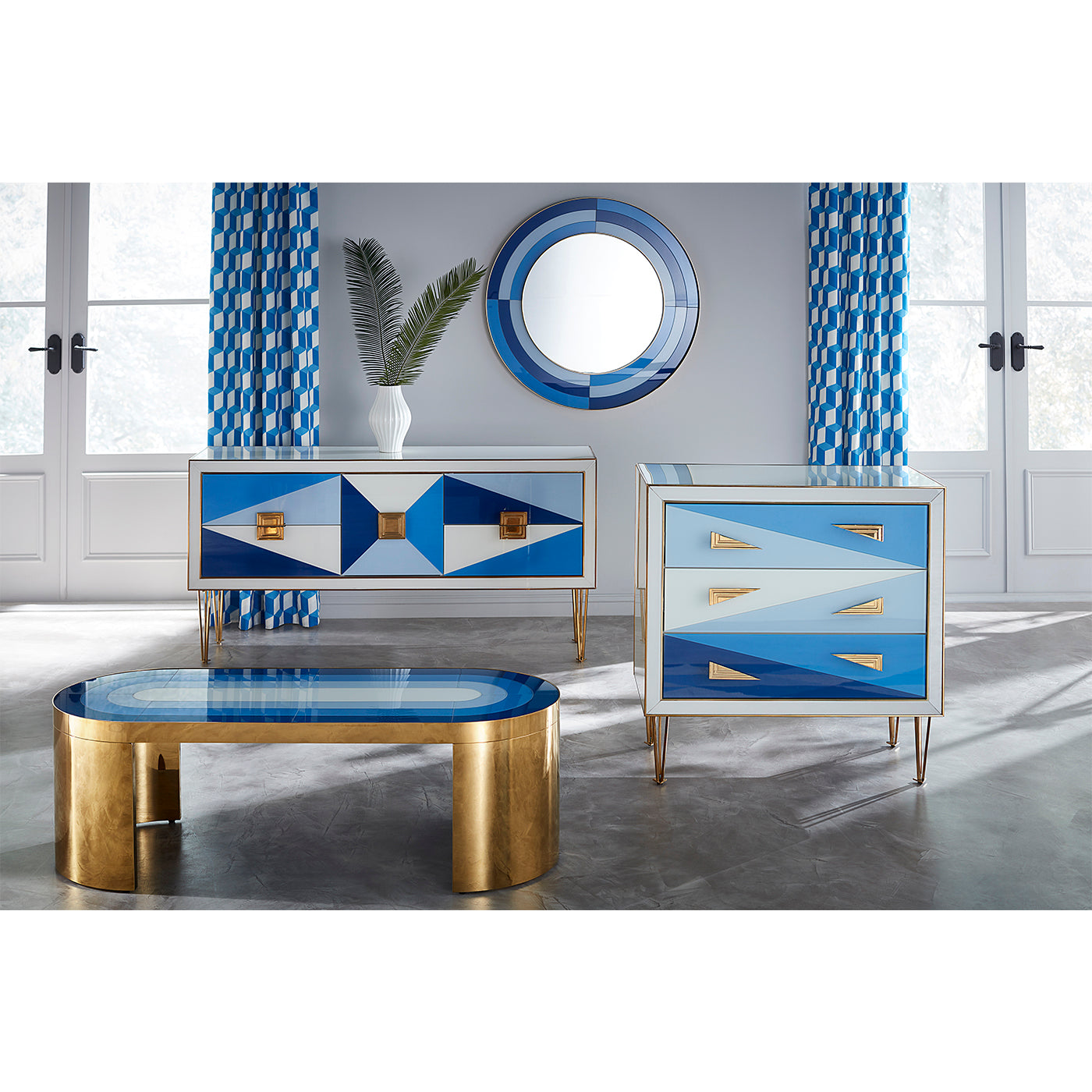 harlequin multi blue collection - styled view