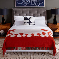 brushed alpaca amoeba coverlet lampert bed - styled view