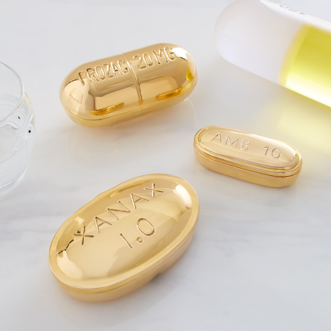 brass pill box collection - styled view 1