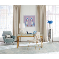 alphaville pedestal delphine desk maxime dining chair home office - styled view