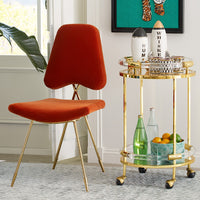 rum rocket decanter jacques round bar cart maxime dining chair - styled view
