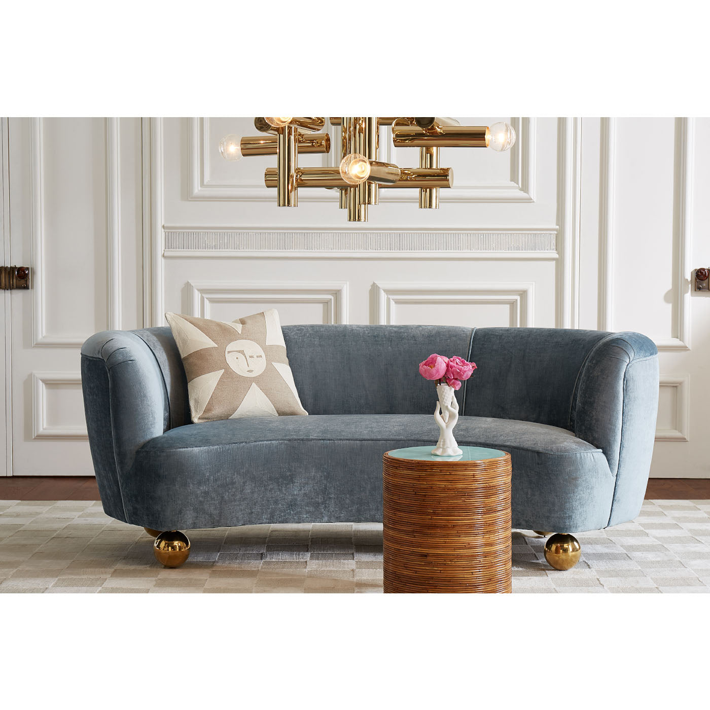 i-scream vase alphaville accent table parker sofa - styled view