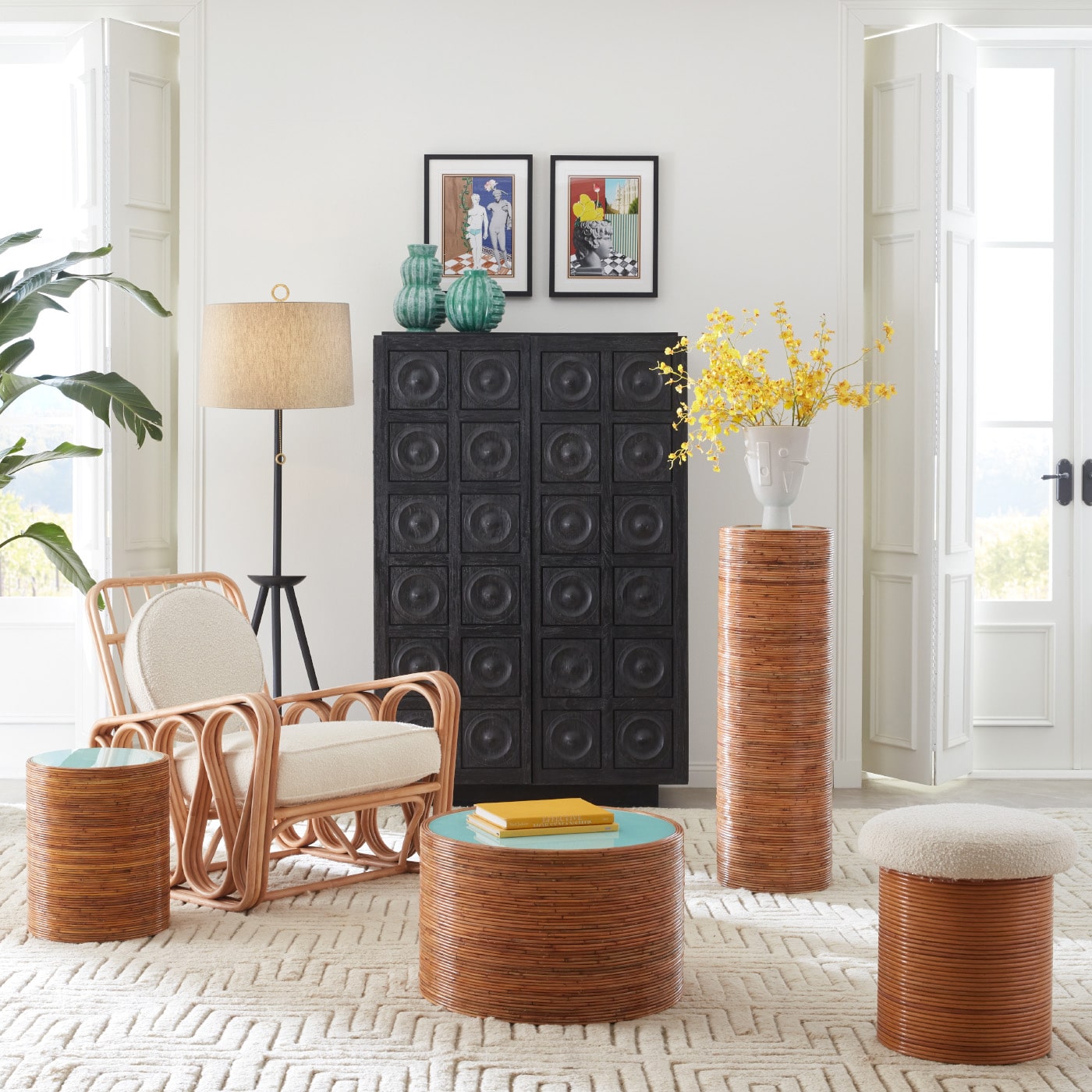 antwerp circles cabinet riviera collection - styled view
