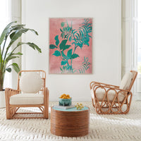 paule marrot, pink birds print lampert sofa - styled view