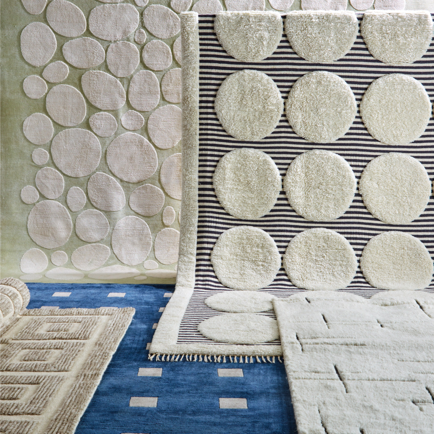 Small Squares Hand-Knotted Rug in Wool | Jonathan Adler