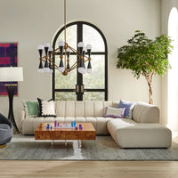 acrylic chess set bond cocktail table brigitte sectional sofa - styled view