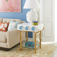 globo side table acrylic blue bundle - angle view